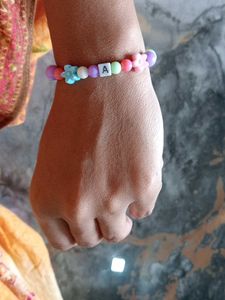 Colorful &#39;A&#39; Initial Bead Bracelet