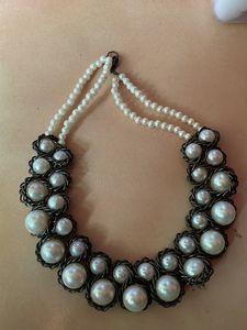 Beautiful Moti Chokar Set With Black Finish Chain Design