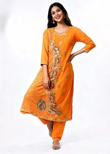 Elegant Orange Kurta Set