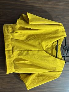 Yellow V-Neck Crop Top