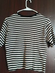 Striped Button-Up Short Sleeve Shirt