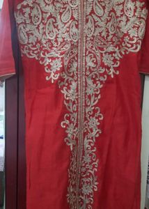 Red Embroidered Kurti