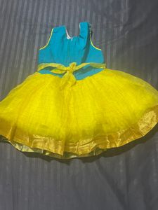 Blue And Yellow Frock