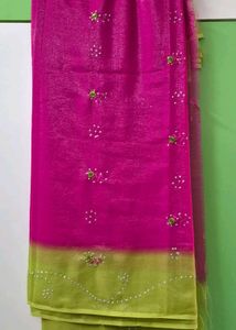 Pink Embroidered Saree