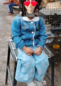 Girl denim Plazzao For 2- 3 Years.