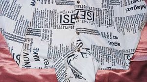 Women Newspaper Print Shirt
