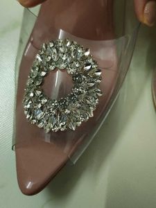 Transparent Heels with Jewel Detail , Never Used
