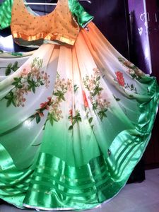 Super Tricolour Soft Georgette Saree