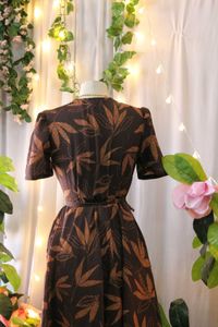 Leaf Print Wrap Dress