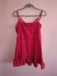Heart Shaped Ruffled Mini Cami Dress