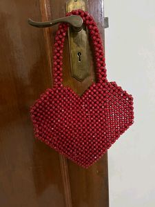 Heart Shaped Beaded Bag