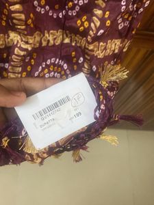 Maroon Bandhani Dupatta