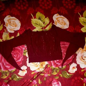 Burgundy Bardot Top
