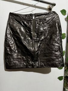 Black Faux Leather Mini Skirt