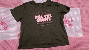 Graphic Print Brown Tee