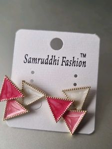 Triangle Fashion Red Earrings