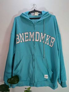 Blue Graphic Print Hoodie