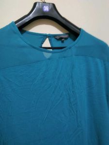 Teal Top with Sheer Detail