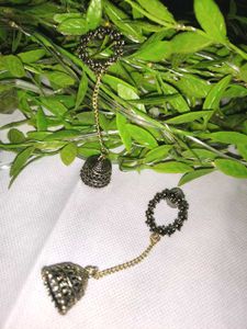 Oxidised Wreath Long Jhumka