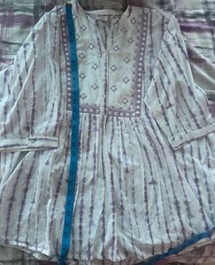 Diza by Westside Tie-Dye White Kurta