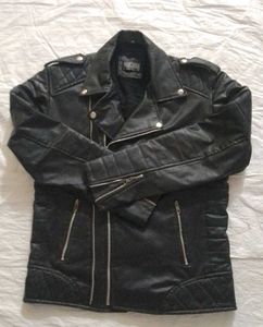 Black Faux Leather Moto Jacket
