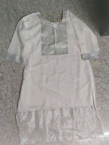 Elegant White Kurta with Detail