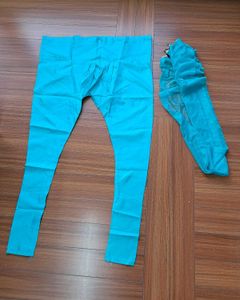 44) Teal Salwar Kameez Bottom with dupatta