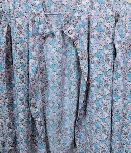 Vintage Floral Print Blouse