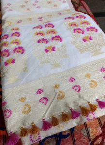 White Floral Saree