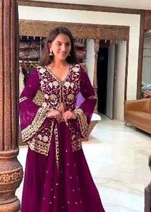 Purple Embellished Ethnic Top