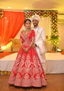 Stunning Red Embroidered Lehenga