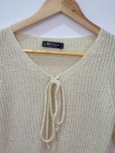 Cream Knit Cropped Sweater