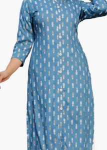 Blue Printed Kurta Set