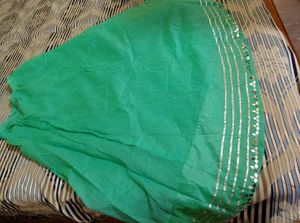 Mint Green Embroidered Blouse With Lehenga