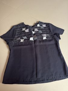 Gray & White Checkered Top