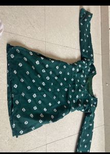 Green Printed Kurta