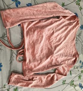 Pink Velvet Long Sleeve Top