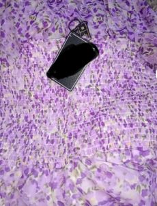 Purple Floral Print Maxi Dress