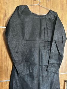 Shiny Black Straight Kurti