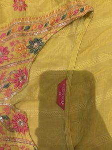 Yellow Embroidered Kurta