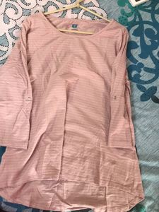 High To Low Peach Tshirt