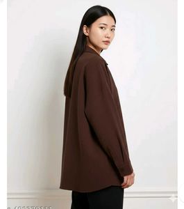 Elegant Brown Button-Down Shirt all sizes