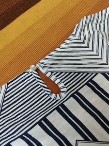 Women White Blue Rayon Printed Casual Top