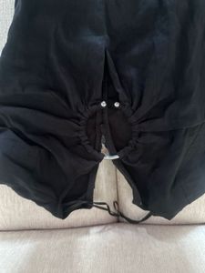 ZARA BLACK CROP TOP With METAL RING