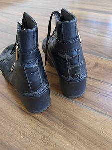 Worn Black Ankle Boots