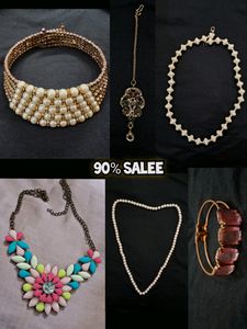 Combo Of [4] Necklace [Mangtika & Bracelet]
