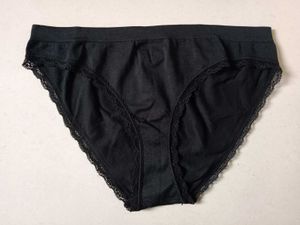 Women Black Lace M Size Brief Panty