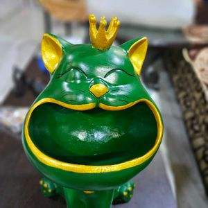 Lucky Big Mouth Cat Storage Green