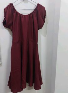 Burgundy Lace-Up Mini Dress
