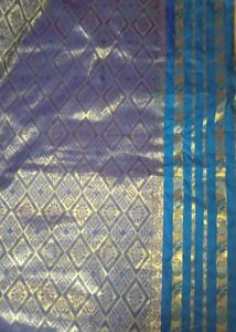 Super Saree With Shell And flower Design Of Golden